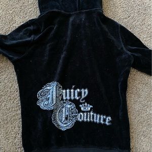 Juicy couture black velour zip up hoodie